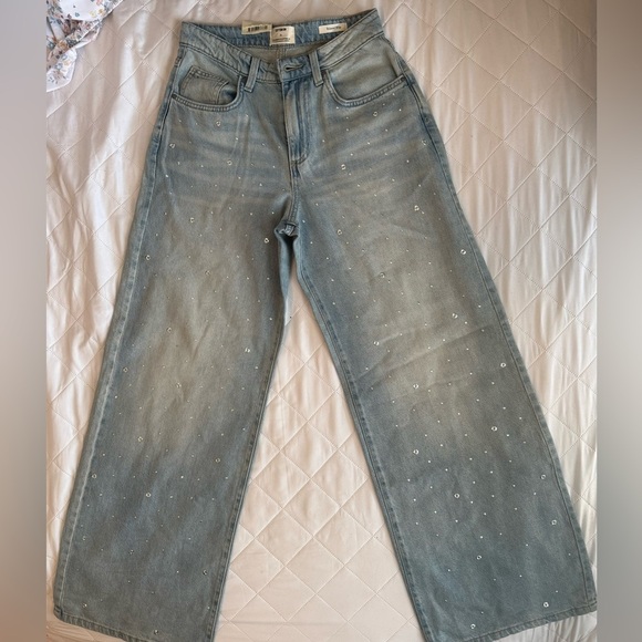 Cotton On women’s Light Blue Relaxed Wide Jeans size: 26 - Picture 4 of 10